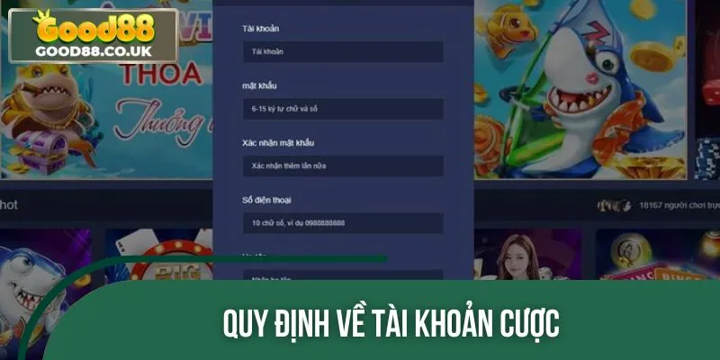 Điều khoản dịch vụ liên quan đến tài khoản cá cược của hội viên